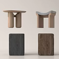 Modern Wooden Sofa Stools With Upholstered Seat And Various Wood Finishes