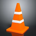 Orange High Visibility Traffic Cone With Reflective Stripes And Square Base