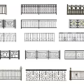 Decorative Wrought Iron Fence Featuring Various Ornate Designs And Intricate Patterns 3d model