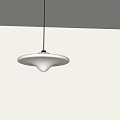 Modern Minimalist Interior Pendant Light With Beige Disk Shaped Lampshade Design 3d model