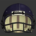 Riddell Purple Football Helmet With Team Logo And Protective Sports Apparel
