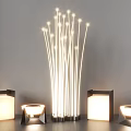Outdoor Lights With Tall Slim Stems Top Bulbs And Surrounding Various Shaped Base Lamps
