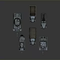 Vintage Military Tanks And Armored Vehicles Collection With Blue Armored Vehicle Models