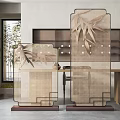 New Chinese-style partition screen partition 3d model