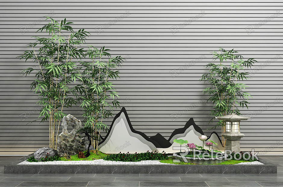 New Chinese Gardening Sits Gardening Sits Landscape model