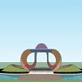 modern pavilion profiled pavilion 3d model