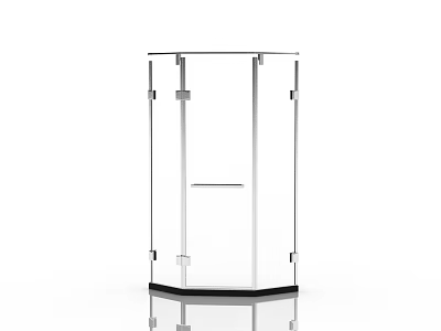 Modern Shower Sauna Enclosure With Transparent Glass Panels And Metal Frame Design 3d model