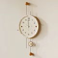 Stylish Wall Clock With White Dial Numbers Hands And Decorative Lines 3d model