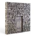 Brick wall wall wall retro wall brick stone wall wood door 3d model