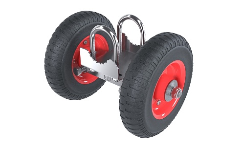 wheel pipe door wheel beacon fire double wheel 3d model