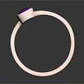 Rose Gold Ring With Purple Gemstone Simple Design For Daily Wear