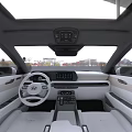 White Hyundai SUV Front View On Asphalt Road