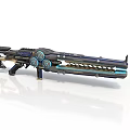 Futuristic Sci Fi Weapon With Blue Glowing Accents And Mechanical Structure
