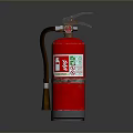Red Fire Extinguisher with Safety Label and Handle for Home Emergency Use