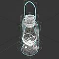 Vintage Metal Candle Lantern With Glass Shade And Classic Design