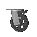 Industrial Rubber Tire With Metal Plate Base And Brake For Heavy Duty Use