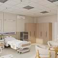 Modern Hospital Outpatient Ward Interior With Beds Cabinets And Decor