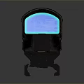 Tactical Weapon Sight With Black Body Blue Display Adjustment Knobs And Mounting Base