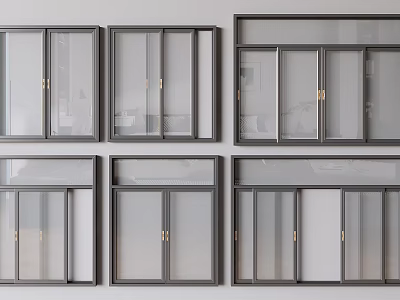 Modern Floor to Ceiling Windows With Various Design Styles And Aluminum Frames 3d model