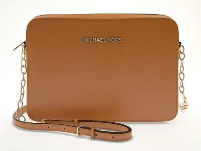 Michael Kors Brown Crossbody Bag With Chain And Leather Straps 3d model