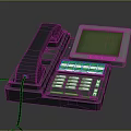 Commercial Business Phone Equipment With Green Display Screen Keypad And Handset