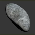 Natural Grayish Blue Stone with Irregular Shape and Surface Texture on Black Background