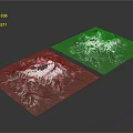 Detailed Mountain Terrain Displaying Snow Covered Peaks And Green Vegetation In Satellite View