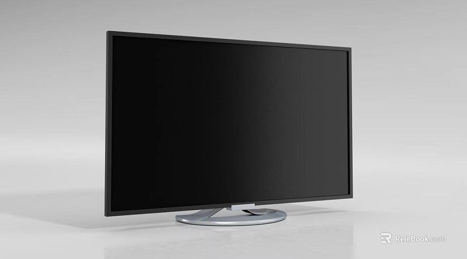 Modern Television With Black Screen Silver Base And Sleek Design 3d model 