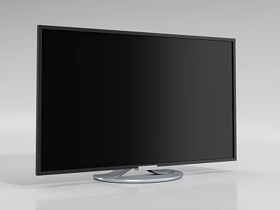 Modern Television With Black Screen Silver Base And Sleek Design 3d model