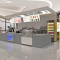 Modern Bubble Tea Shop Interior With Digital Menu Boards And Beverage Displays 3d model