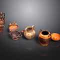 Ancient Traditional Clay Sculpture Pottery With Various Shapes And Colorful Designs