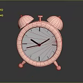 Copper Alarm Clock With Bells White Dial Black Hands And Reflection On Black Background