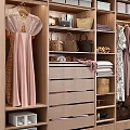 Practical Wooden Wardrobe Interior Design With Hanging Clothes Drawers Bags And Shoes