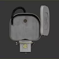 Gray Computer External Hard Drive With Open Lid Connected Cable And Control Panel