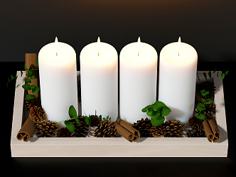 Modern Candle Ornaments 3d model