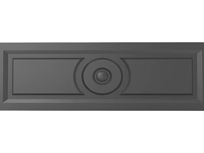 Gray Carved Decorative Panel With Circular Center Design And Rectangular Frame 3d model