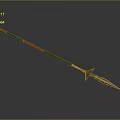 Traditional Spear Weapon With Green Red Shaft And Metal Spearhead Design