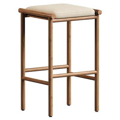 Minimalist Wooden Bar Stool With Comfortable Seat And Sturdy Frame For Kitchen Island 3d model
