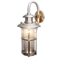 Modern Silver Wall Sconce With Curved Arm And Clear Glass Shade