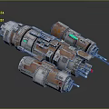 Sci Fi Metallic Cylindrical Devices With Orange Accents And Mechanical Parts