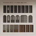 Various Hinged Doors in Dark and Brown with Glass Panel Styles