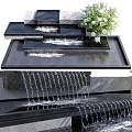 Waterfall Running Water Gardening Sits 3d model