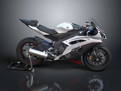 Sleek Silver And Black Sport Motorcycle With Aerodynamic Body And Stylish Design 3d model