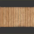Wooden Bench With Striped Plank Top And Sturdy Legs On Reflective Surface