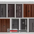 Various Security Doors With Modern Designs Wood Grain And Metal Textures In Dark Colors