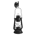 Vintage Black Candle Lamp With Glass Shade And Metal Frame Design