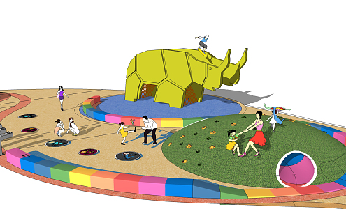 Children's activity area Modern play equipment 3d model