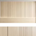 Building Components With Wooden Slats Gray Panels And Ambient Lighting
