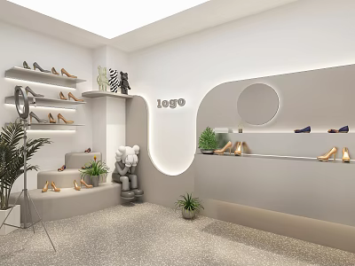 Modern Public Office Space With Open Layout Ergonomic Desks And Green Plants For Collaboration 3d model