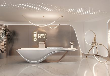 Modern Front Desk 3d model